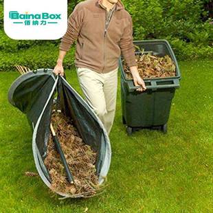 绿色可折叠簸箕树叶收纳袋园林花园圆形落叶收集器垃圾处理袋