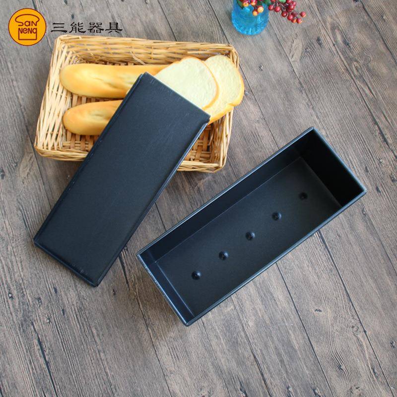 三能SN2012吐司模具烘焙工具烤箱用面包波纹不粘带盖烘培1000g
