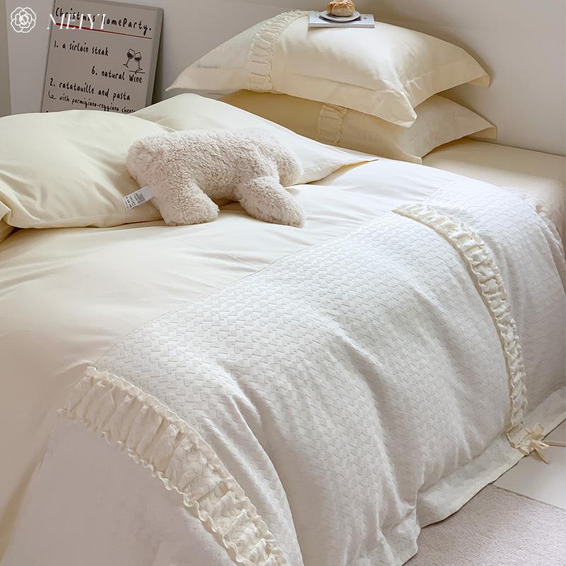 家纺少女心加厚磨毛四件套全棉纯棉100S秋冬床单被套床上用品