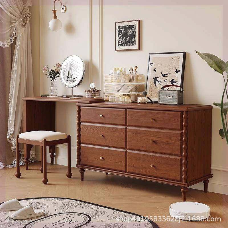 全实木化妆桌梳妆台大司马复古梳妆台卧室书桌化妆台转角梳妆台
