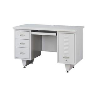 加厚铁皮桌1.4米钢制电脑桌员工铁台户外防锈防水全铁质办公桌椅