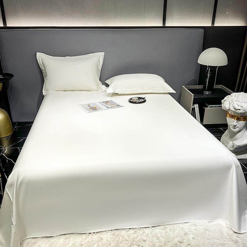 120支长绒棉床单床笠单件纯棉全棉贡缎纯色单人双人学生宿舍床床
