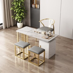 阳台小茶桌椅组合现代简约小户型家用客厅岩板茶台桌茶几套装一体