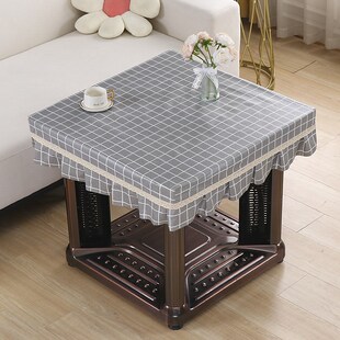 桌布防水防油防烫正方形烤火桌子罩套电炉取暖桌罩四方麻将桌罩套