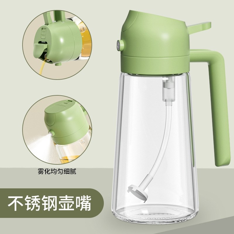 日本进口MUJIE喷油壶家用喷倒两用油壶厨房玻璃不挂油油瓶油罐子
