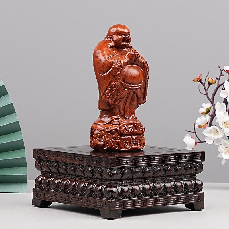 黑檀木莲花台佛像观音菩萨地藏关公财神供奉垫高台奇石头香炉底座
