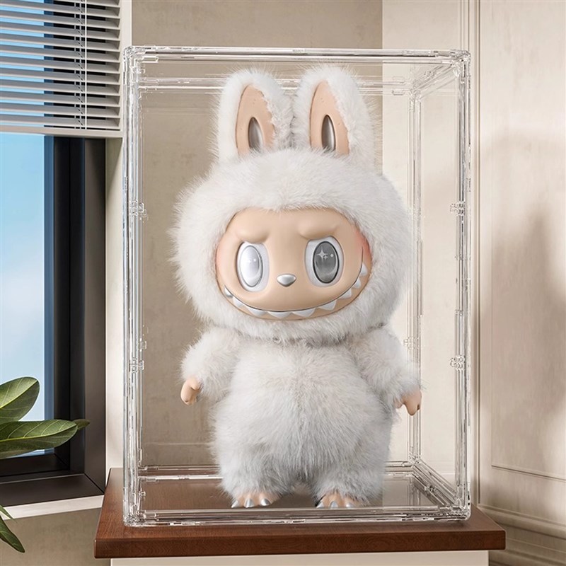 zimomo亚克力大首领展示盒labubu透明防尘玩偶大天使展示陈列柜