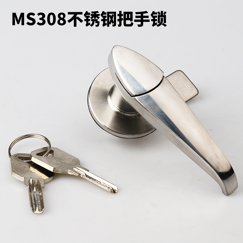 MS308-3不锈钢把手锁户外配电箱柜机柜机箱门工业带防雨盖执手锁