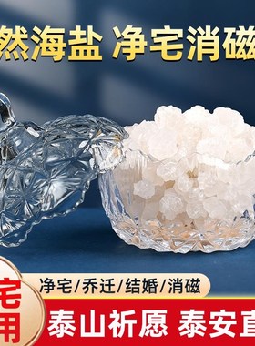 粗盐净宅专用容器水晶消磁碗大颗粒海盐摆件厨房厕所搬家乔迁新居