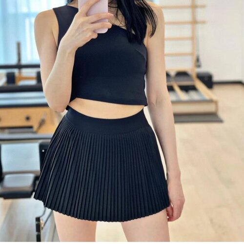 杰西加拿大正品直邮Lululemon Repleat HR skirt高腰半裙