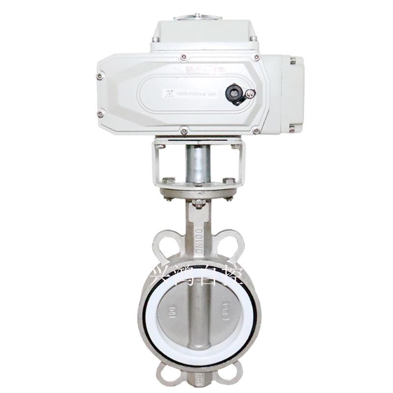 电动304蝶阀 电动不锈钢四氟蝶阀 D971F-16P DN50 65 80 100 125