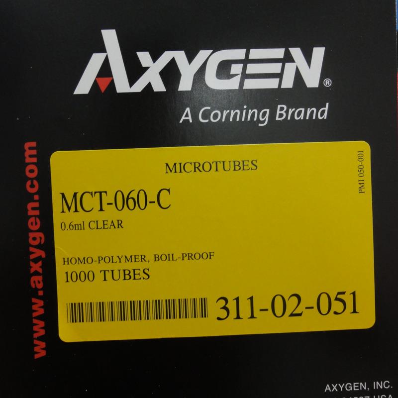 爱思进Axygen离心管0.6ml无色离心管MCT-060-C1000/盒，10盒/箱