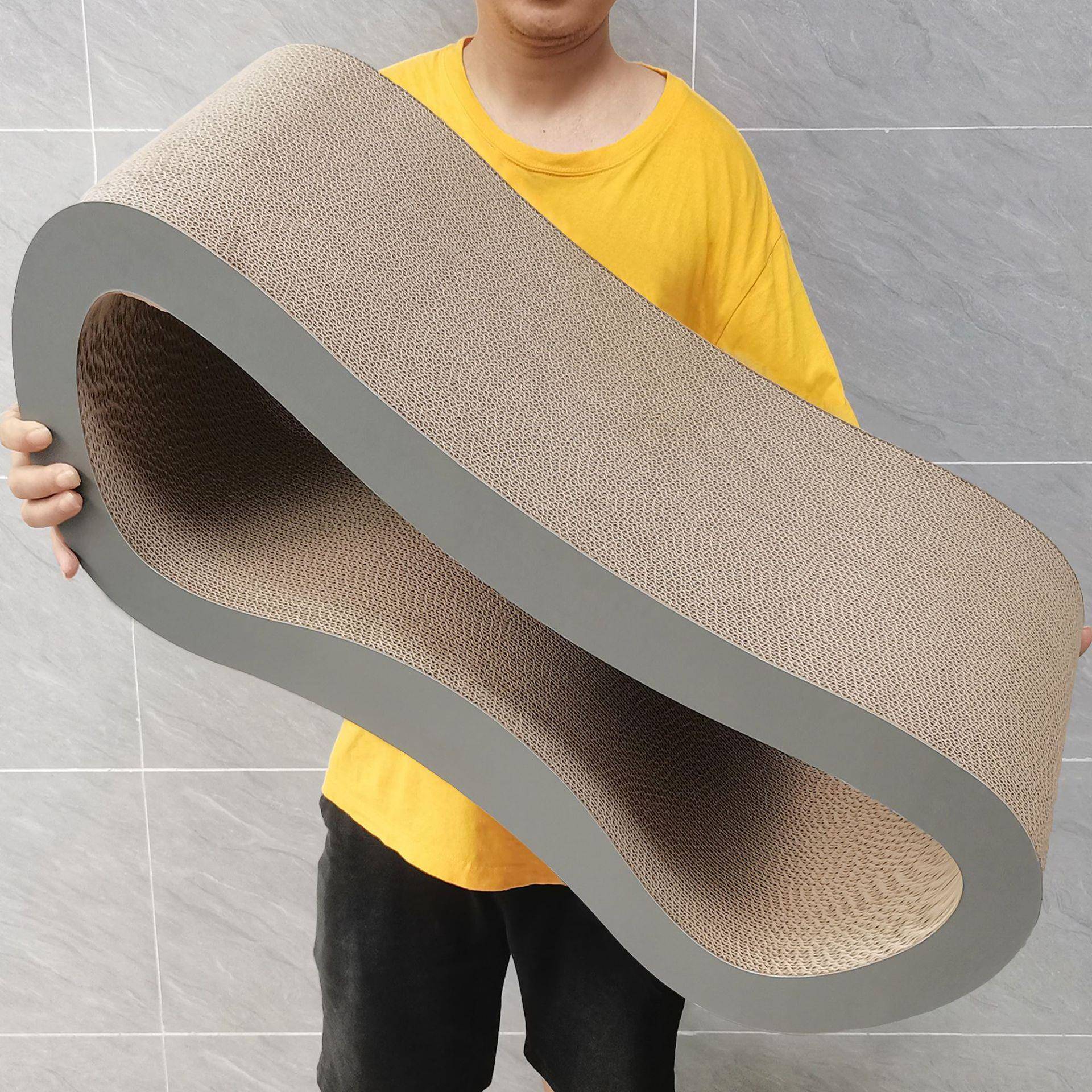 icle益蔻工厂现货双层肥猫猫沙发贵妃榻猫抓板瓦楞纸磨爪板800灰