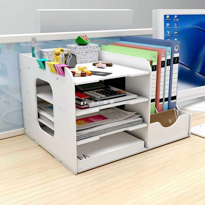 ft整装版文件架分层多收纳桌面文件柜置物架书立文件夹收纳盒办公