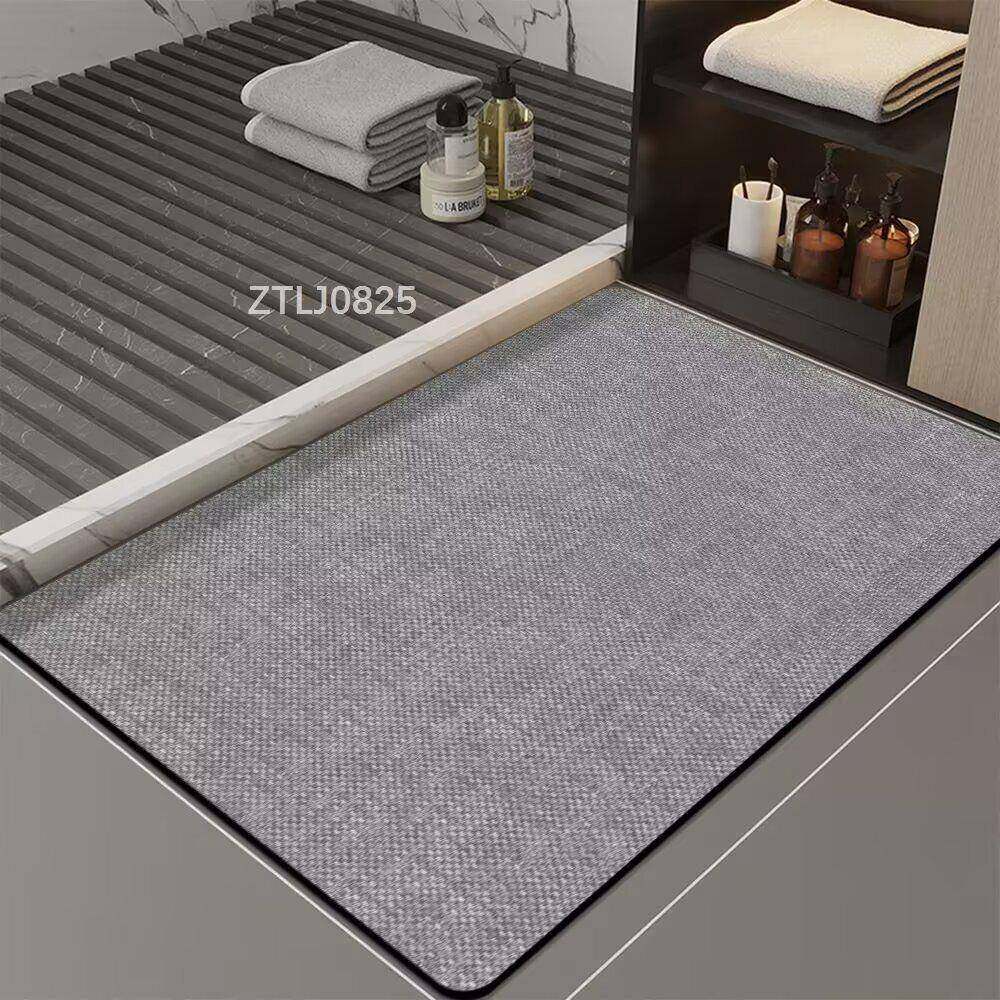 简约纯色浴室地垫硅藻泥吸水垫卫生间门口防滑脚垫家用速干地毯