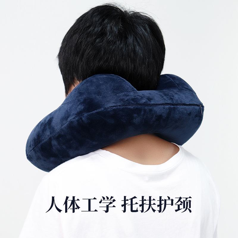便携式u型枕按压充气旅行枕头飞行护颈枕旅游车枕长途飞机脖新品