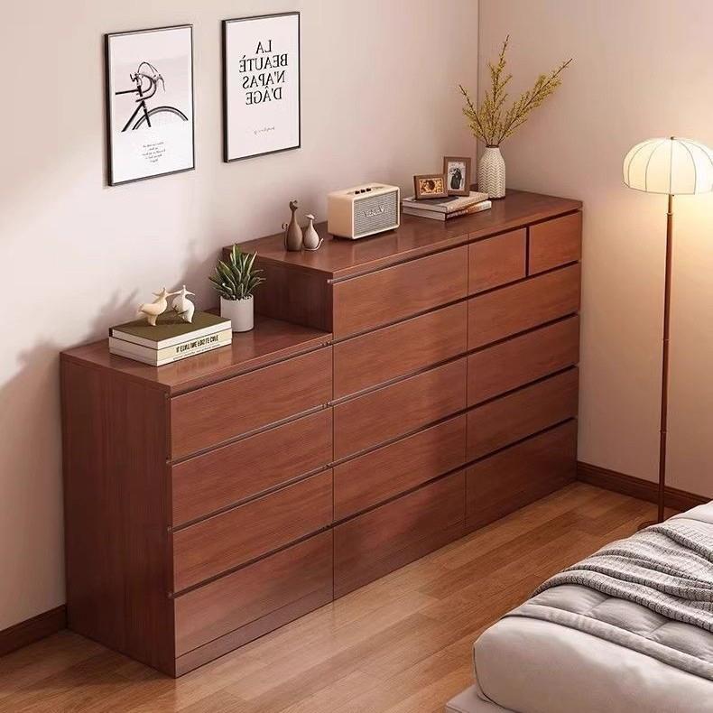 实木色五斗柜卧室靠墙大容量储物柜现代简约抽屉柜客厅家用收纳柜