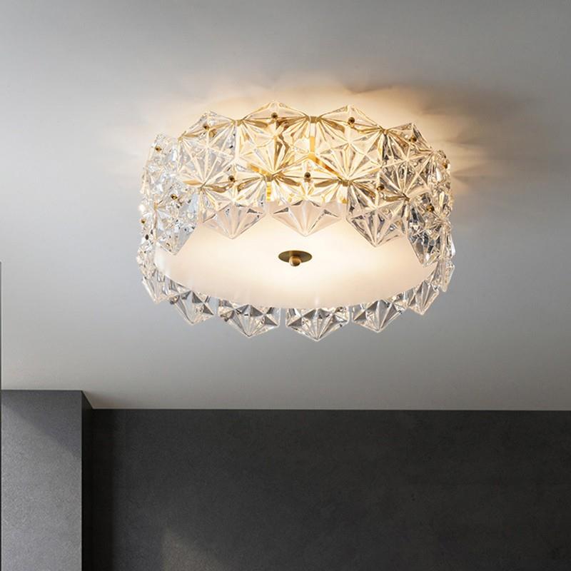 北欧卧室吸顶灯现代简约客餐厅风格美式创意超薄全铜led个性吸顶