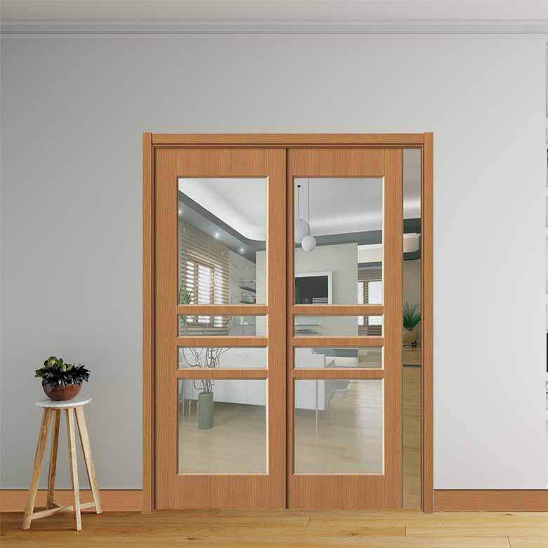 直销PVC免漆门实木复合室内门厨房移门阳台推拉门隔断玻璃门