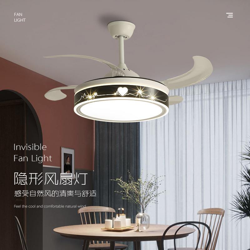 天亨现代简约隐形风扇灯42寸吊扇灯北欧客厅餐厅卧室带电风扇吊灯