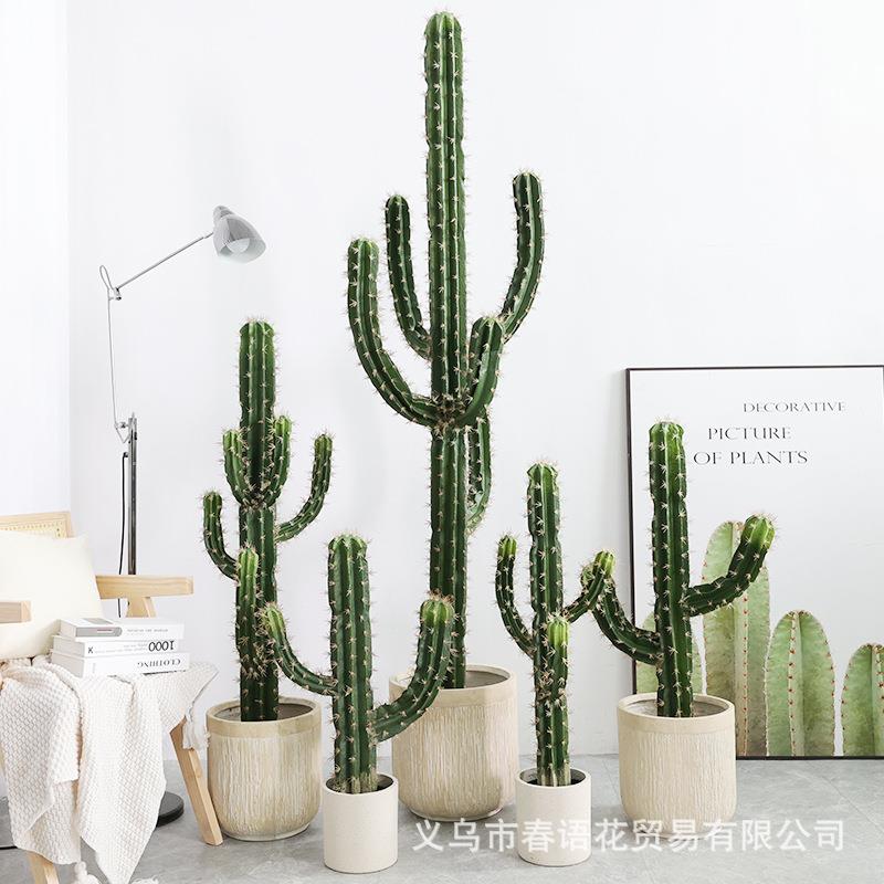 仿真仙人掌盆栽大型植物假北欧仙人柱室内场景橱窗装饰摆件量天尺