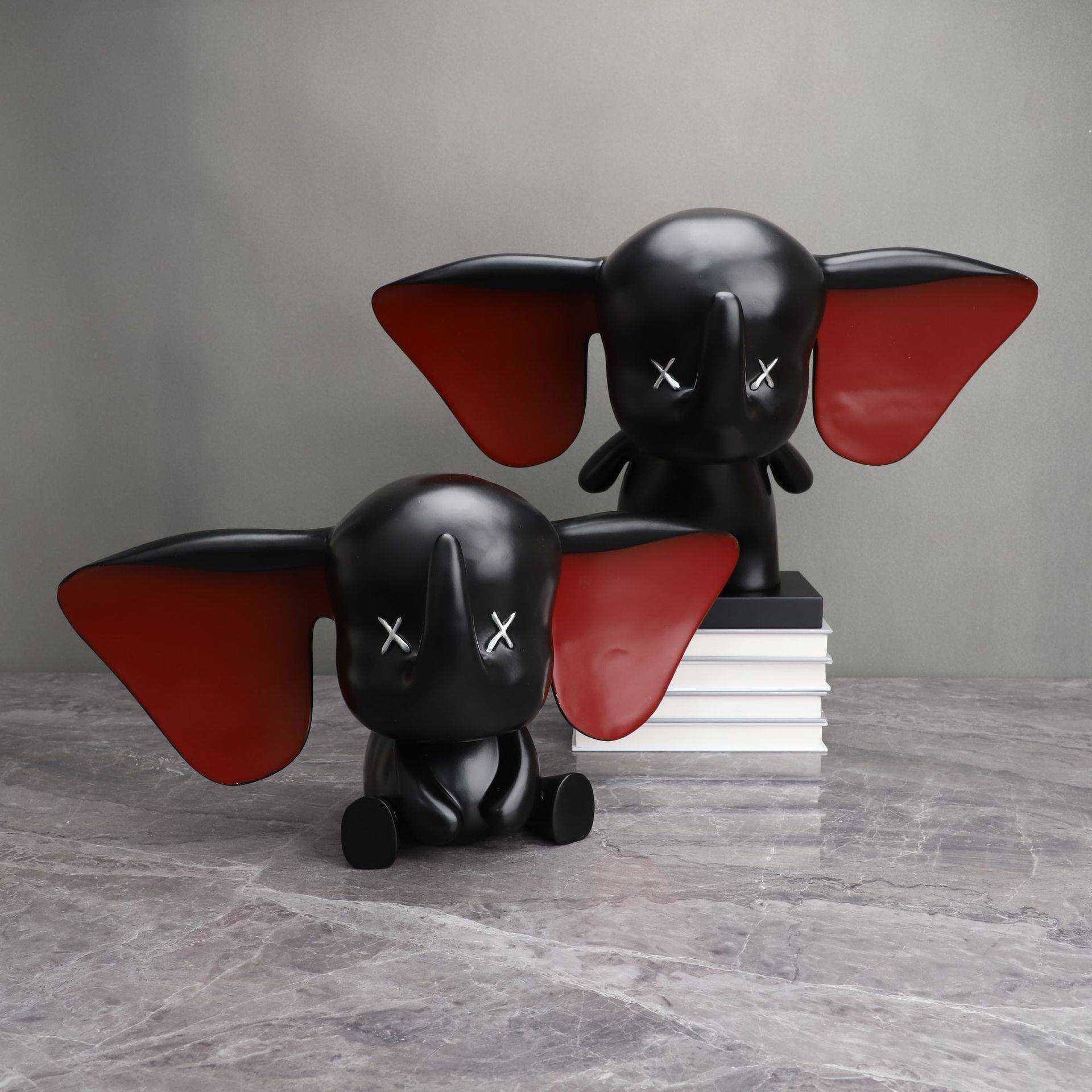 欧式创意小飞象大象树脂摆件客厅售楼部玄关电视柜家居桌面装饰品