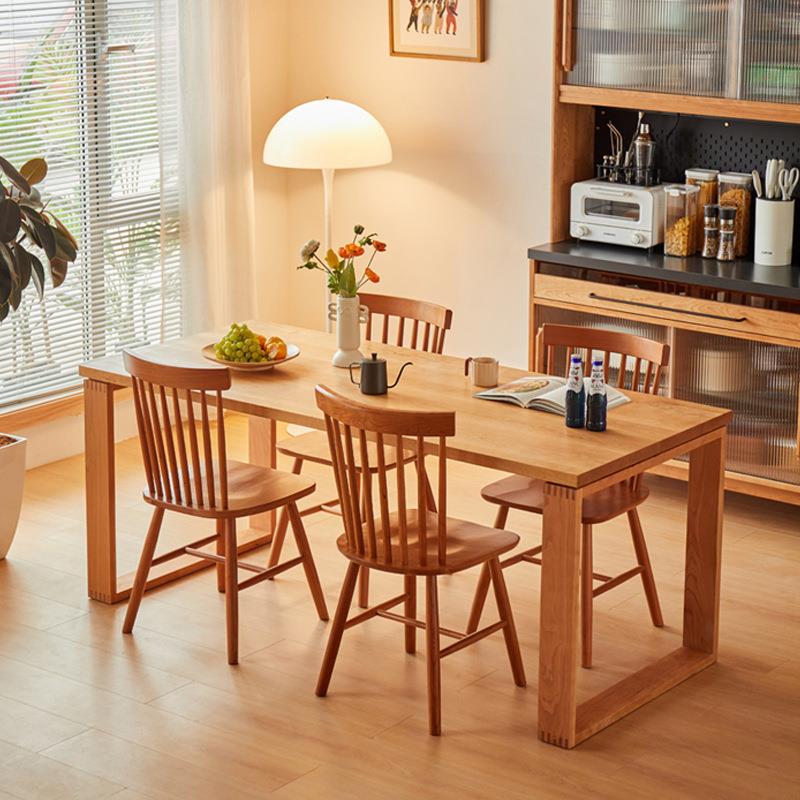 北欧全实木开森餐桌樱桃木日式家用小户型餐桌长方形吃饭大板桌