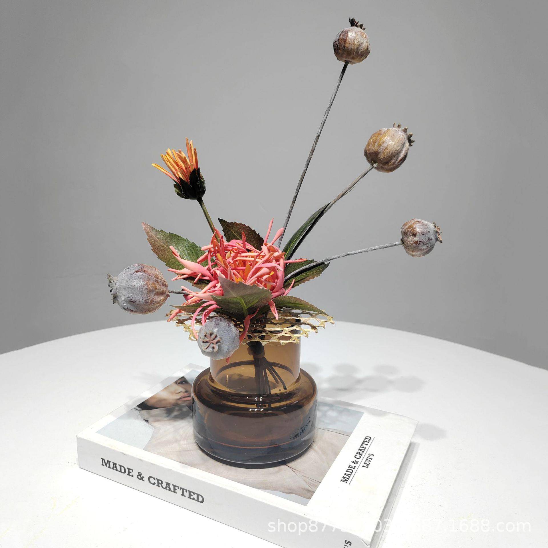 现代仿真花艺套装摆件样板房软装饰品客厅餐桌茶几设计师轻奢假花