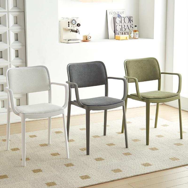 可叠放软包布艺餐椅靠背椅书桌电脑凳子家用北欧简约现代休闲椅子