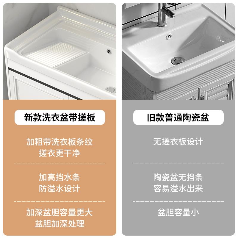 ll陶瓷洗衣盆带搓板阳台洗衣池台盆一体家用洗衣柜水槽卫生间洗手