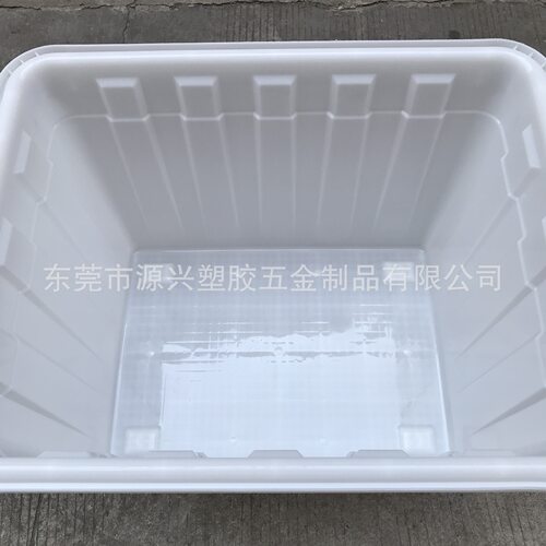 塑料白色400升光滑周转箱 车间流水中转仓储加厚胶框可装脚轮方桶