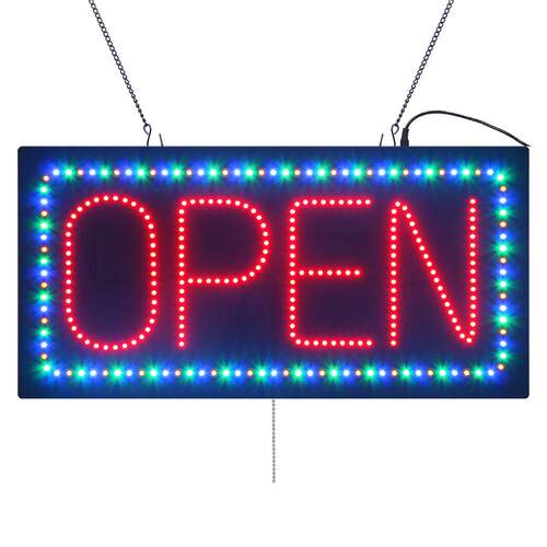 LED造型灯open装饰灯广告牌炫彩灯箱发光字图案LOGO30x60cm