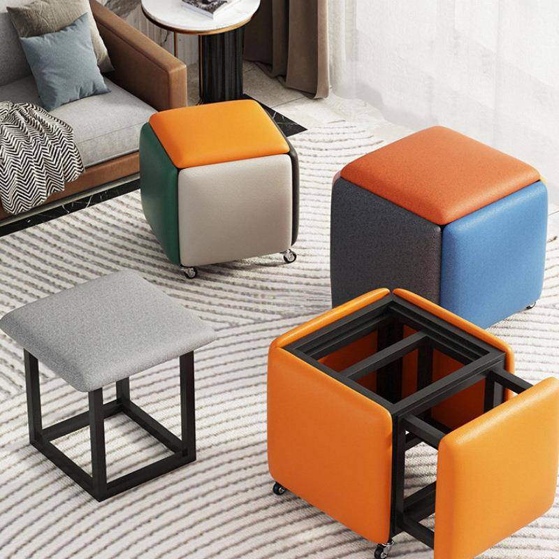 网红魔方组合凳子家用可叠放沙发小矮凳客厅茶几多功能收纳板凳