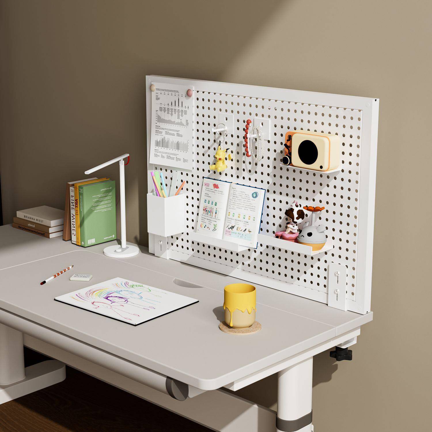 学习课桌洞洞板学习收纳桌面洞洞板挂钩学习配件收案整理