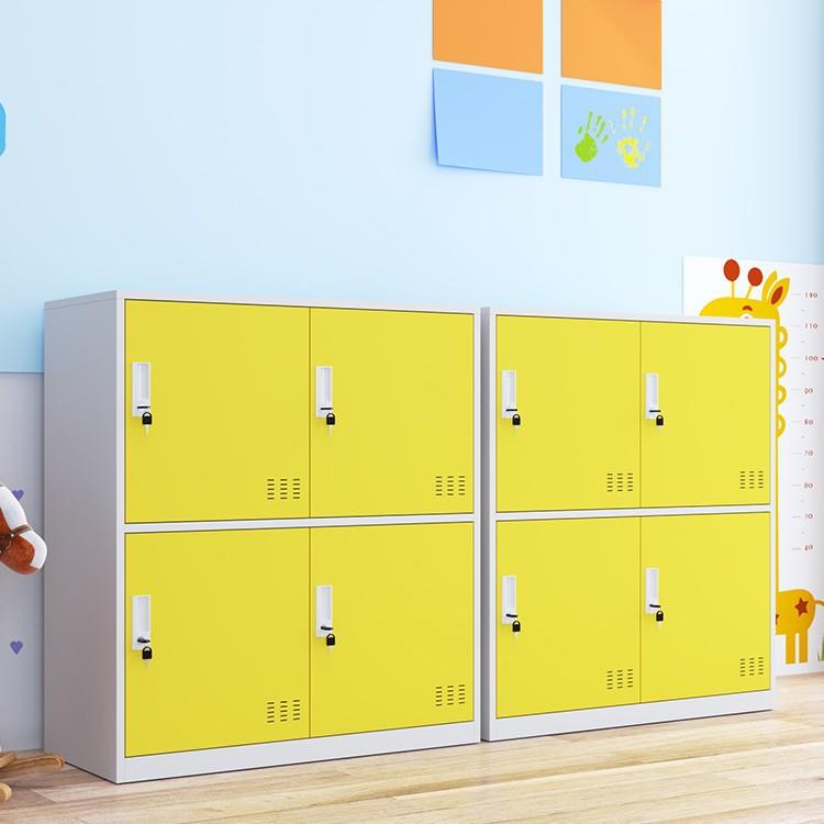 幼儿园书包柜教室学生铁皮储物柜小柜子彩色更衣柜带锁磁吸收纳柜