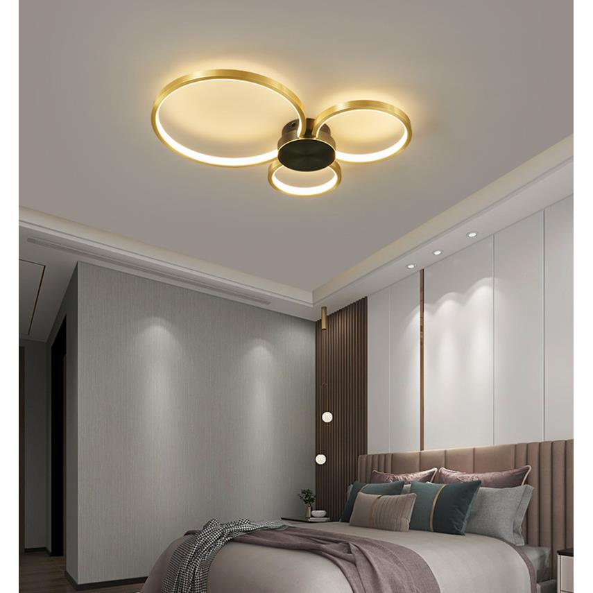 后现代轻奢客厅灯家用全铜吸顶灯简约个性几何圆形主卧室房间灯具