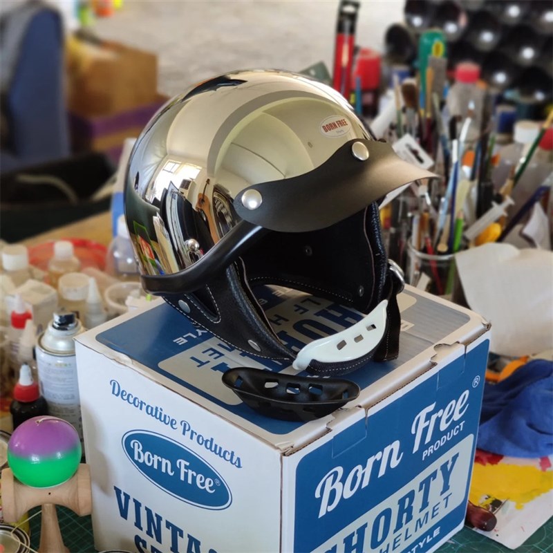 Bornfree老式风格鸭嘴帽檐 复古中小型盔体通用防晒遮阳三扣帽檐