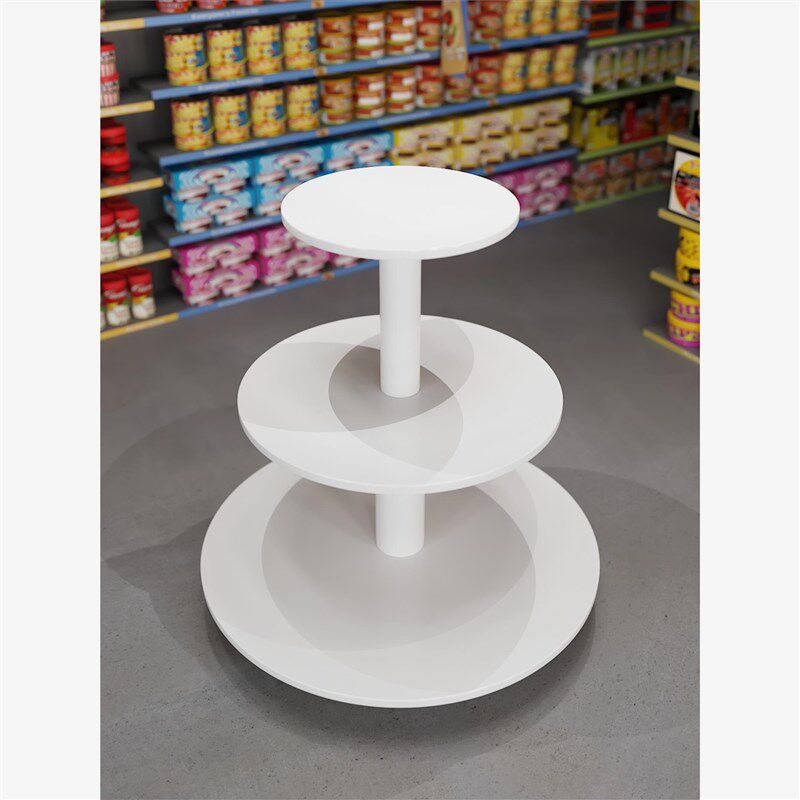 多功能新款圆柱圆形中岛柜便利店货架展示架超市鞋展示台商业美陈