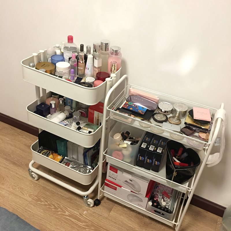 婴儿用品储物架手推车卧室化妆品整理架美容工具车客厅零食置物架