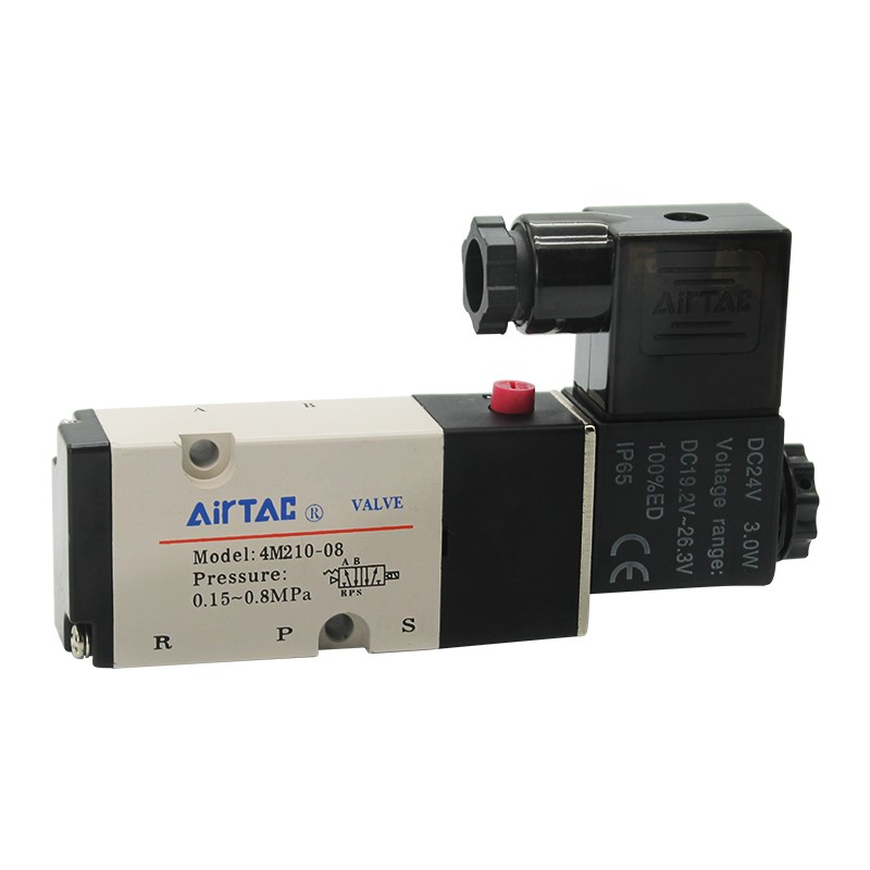 亚德客板式电磁阀4M210-08 4M310-10 410-15二位五通气阀220V 24V