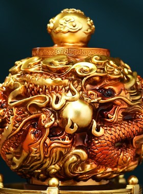 九转乾坤龙鼎摆件招财客厅老板办公桌酒柜装饰工艺品公司开业礼物