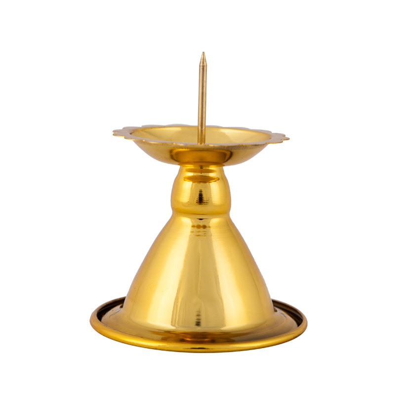 合金烛台蜡烛台供佛莲花小烛台中式复古婚庆道具摆件香蜡台家居