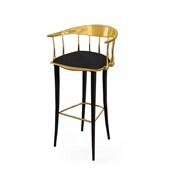 意式 极简吧台椅子轻奢高级感酒吧椅前台高脚凳家用纯铜靠背高脚椅