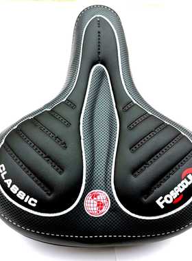 柔软自行车鞍座条纹黑色PU自行车车座减震鞍座