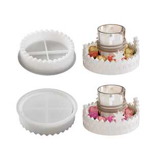 连衣diy香薰石膏环形幸运星蜡烛台 日历数字降临节托盘硅胶模具