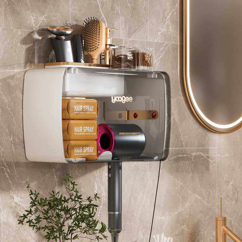 免打孔吹风机收纳盒卫生间吹风机防尘防水淋架放多种吹风架置物架,家庭/个人清洁工具,吹风机置物架,淘宝优惠券,粉丝福利购,淘宝优惠卷
