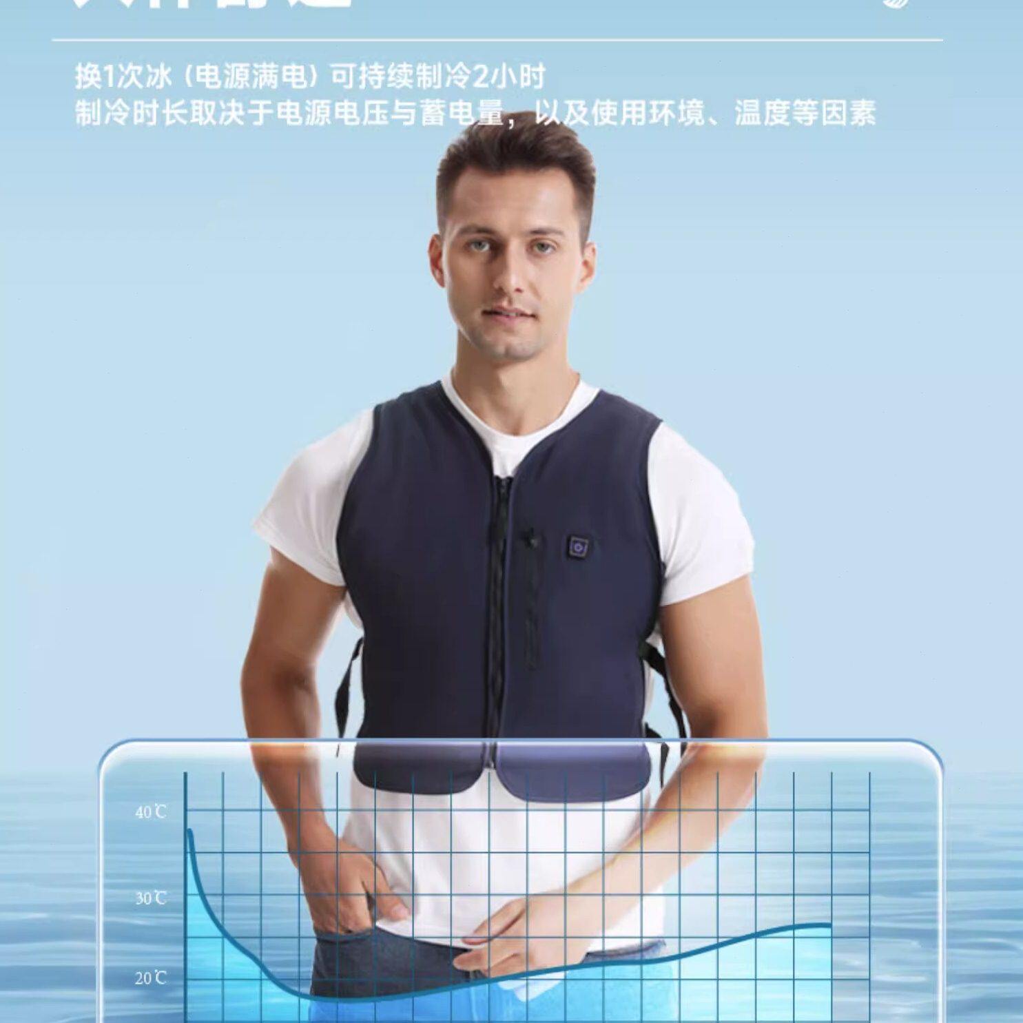 衣服防降温户外空调服水冷工地背心循环男马甲衣暑冰袋制冷电焊水