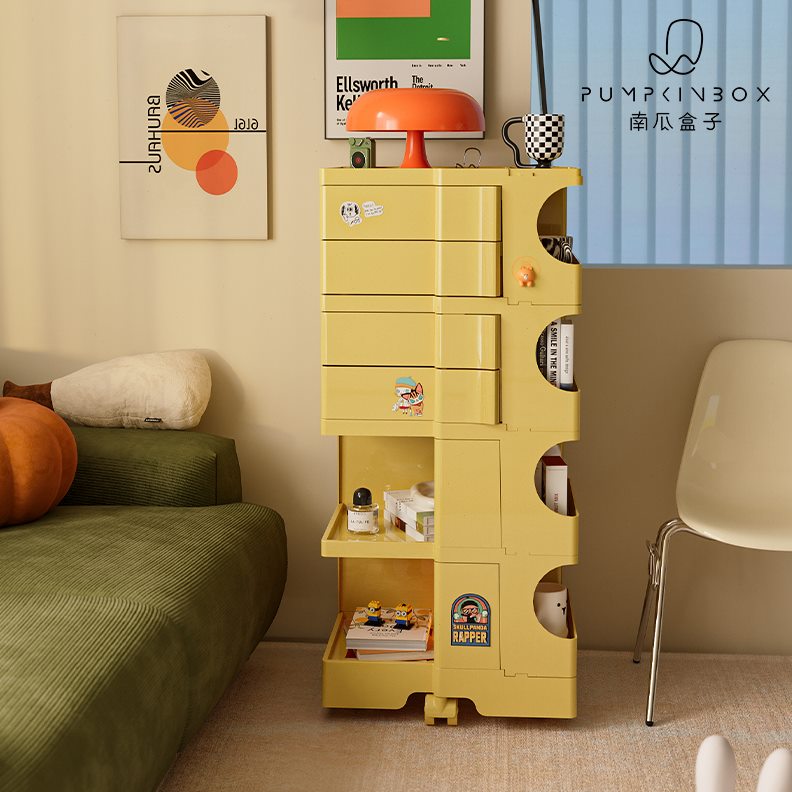 轮移动储物柜北欧床头柜ins带网红小推车置物旋转移动收纳柜创意