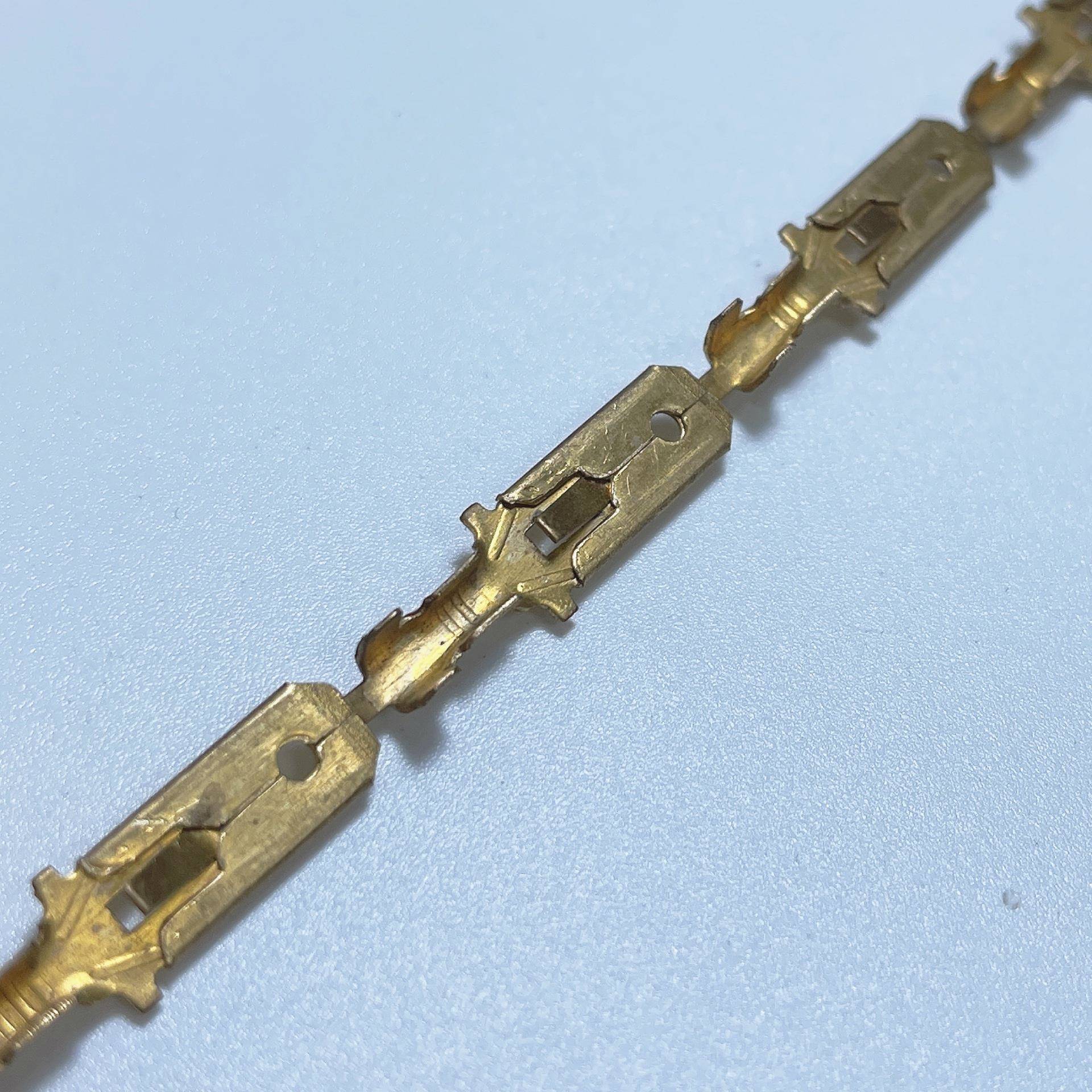 6.3公端四方插片250公插片端子直连插片铜色6000/卷