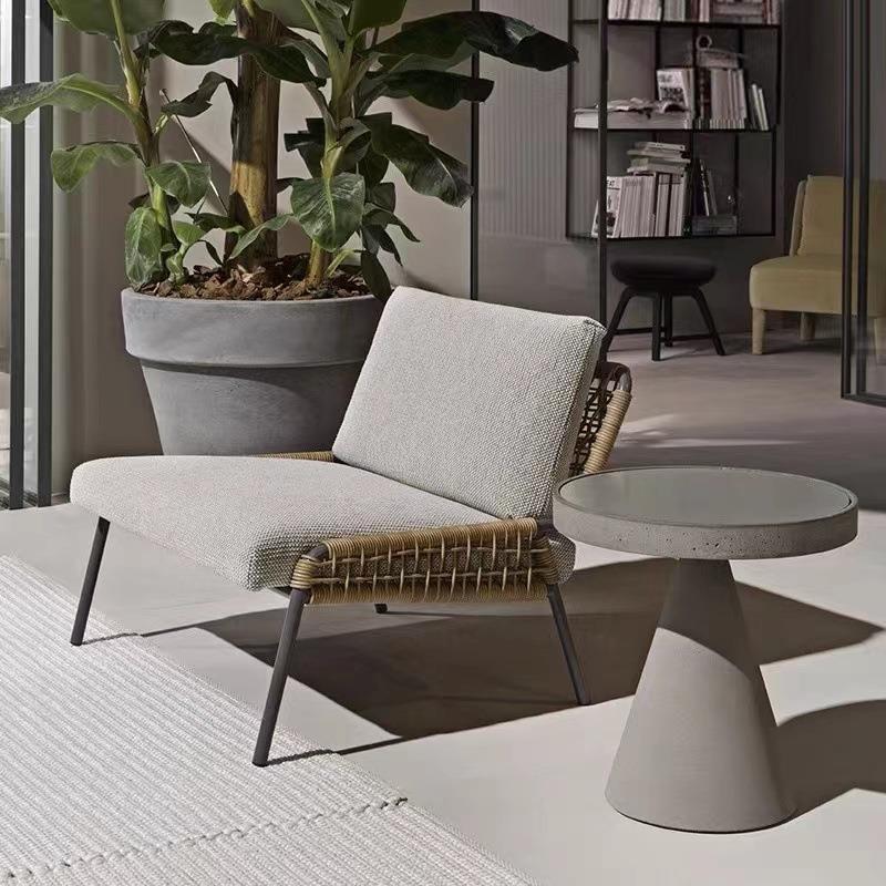 北欧户外藤椅阳台休闲藤编家具庭院桌椅三件套花园茶几藤桌椅组合